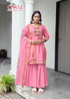 Mannat Vol 2 By Ossm Viscose Roman Silk Kurti With Bottom Dupatta Exporters In India